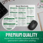 Excel Shortcuts Mouse Pad - 7.75 x 9.25 x 0.2 inches - 66 Commands - The Ultimate Productivity Tool - Easy Reference Guide for Efficient Excel Navigation (Green) - Image 3