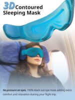 Travel Pillows for Airplanes, 360° Head Support for Long Flight, Soft Airplane Pillow with 3D Eye Mask for Sleeping, Stop Bobblehead, Airplane Headrest Gadgets, Light Black - Image 5