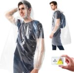 Disposable Clear Rain Ponchos for Adults with Hood bulk,travel poncho rain coats for emergency,pocket poncho adult compact for women men (5 pack) - Image 8