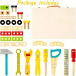 KIDWILL Tool Kit for Kids, 36-Piece Wooden Toddler Tools Set Includes Tool Box, Montessori Educational Stem Construction Toys for 2 3 4 5 6 Year Old Boys Girls, Best Birthday Gift for Kids - Image 7