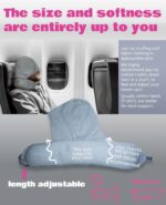 Travel Pillow Cover Stuffable with Clothes for Extra Luggage, Light Blocking 2-Way Hood, Cotton Neck Pillow for Airplane Long Flight, Super Lightweight, Gray - Image 7