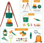 Meland Kids Camping Set with Tent - Toddler Toys for Boys with Campfire, Camping Toys for Kids Indoor Outdoor Pretend Play, Gift Idea for Boys Age 3,4,5,6 Year Old Birthday Christmas (Green) - Image 3