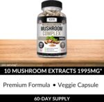 Kaya Naturals Premium Mushroom Complex Potent - Mushroom Supplement - Mushroom Complex Capsules 1995mg Per Serving - Aids Mental Clarity Supports Immune System, Wellness & Vitality - 180 Count - Image 6