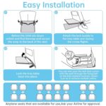 Toddler Airplane Travel Bed, Airplane Seat Extender for Kids, Plane Must Have for Toddlers, Baby Travel Essentials for Flying, Portable Travel Bag Foot Rest for Flights(Grey) - Image 4