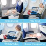 Toddler Airplane Travel Bed, Airplane Seat Extender for Kids, Plane Must Have for Toddlers, Baby Travel Essentials for Flying, Portable Travel Bag Foot Rest for Flights(Grey) - Image 5