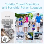 Toddler Airplane Travel Bed, Airplane Seat Extender for Kids, Plane Must Have for Toddlers, Baby Travel Essentials for Flying, Portable Travel Bag Foot Rest for Flights(Grey) - Image 9