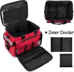 CURMIO First Aid Kits Bag Empty, Emergency Supplies Bag Medical Bag for Home Health Care and Trauma Kits, Red (Empty Bag Only) - Image 3