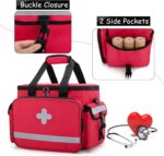 CURMIO First Aid Kits Bag Empty, Emergency Supplies Bag Medical Bag for Home Health Care and Trauma Kits, Red (Empty Bag Only) - Image 5