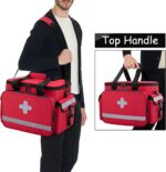 CURMIO First Aid Kits Bag Empty, Emergency Supplies Bag Medical Bag for Home Health Care and Trauma Kits, Red (Empty Bag Only) - Image 6