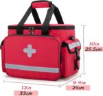 CURMIO First Aid Kits Bag Empty, Emergency Supplies Bag Medical Bag for Home Health Care and Trauma Kits, Red (Empty Bag Only) - Image 7