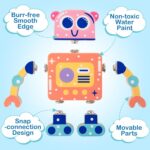 Wooden Snap-Together Building Toys, STEM Building Blocks, Take Apart Toys Playset, Fine Motor Skill Montessori Educational Learning Toys Gift for 3 4 5 6 Years Toddlers Kids - Image 3