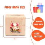 Axolotl Piggy Bank Money Bank Coin Bank, Gifts for Teens Teenage Girls Kids Age 6 7 8 9 10 11 12, Axolotl Lovers Themed Stuff Accessories Items Things Home Room Decor Merchandise! - Image 3
