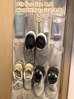 Amazon Basics 24 Medium Pocket Over-the-Door Hanging Shoe Organizer, Light Grey - Image 6