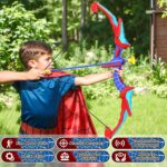 Bow and Arrow Set for Kids, LED Light Up Archery Set with 7 Suction Cup Arrows, Quiver & Standing Web Target for Indoor/Outdoor, Birthday Gifts Toys for 4 5 6 7 8 9 10 12 Year Old Boys Girls - Image 5