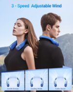 SWEETFULL Portable Neck Fan 360° Cooling Bladeless Personal Fan | No Hair Twisting - 4000mAh USB Rechargeable Wearable Fan for Travel, Birthday Gifts for Men, Women, Mom, and Dad - Image 3