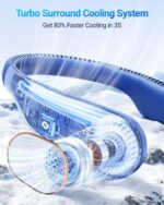 SWEETFULL Portable Neck Fan 360° Cooling Bladeless Personal Fan | No Hair Twisting - 4000mAh USB Rechargeable Wearable Fan for Travel, Birthday Gifts for Men, Women, Mom, and Dad - Image 4