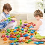 Magnetic Fishing Game Pool Toys for Kids 3-5, Water Table Bathtub Kiddie Party Toy with Pole Rod Net Plastic Floating Fish, Outdoor Toys for Boys Girls Kids Age 3 4 5 6 7 8 Year Old - Image 3