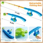 Magnetic Fishing Game Pool Toys for Kids 3-5, Water Table Bathtub Kiddie Party Toy with Pole Rod Net Plastic Floating Fish, Outdoor Toys for Boys Girls Kids Age 3 4 5 6 7 8 Year Old - Image 5