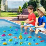 Magnetic Fishing Game Pool Toys for Kids 3-5, Water Table Bathtub Kiddie Party Toy with Pole Rod Net Plastic Floating Fish, Outdoor Toys for Boys Girls Kids Age 3 4 5 6 7 8 Year Old - Image 6