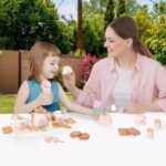 Wooden Tea Set for Little Girls, Pretend Play Tea Party Set Toy with 27 PCS Play Kitchen Accessories, Princess Tea Set Toy, Birthday Gift for Kids 3-5 Years Old, Improve Imagination - Image 7