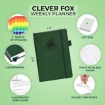 Clever Fox Planner – Undated Weekly & Monthly Planner for Productivity, Time Management & Goals – Organizer Journal – A5 (Dark Green) - Image 3