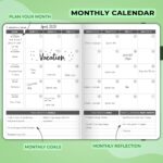 Clever Fox Planner – Undated Weekly & Monthly Planner for Productivity, Time Management & Goals – Organizer Journal – A5 (Dark Green) - Image 5