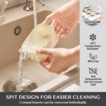 Snackle Box Container,Portable Snack Box 8 Compartment Divided Serving Tray with Lid and Handle,Clear Storage Organizer for Fruit Candy Nuts Veggie-Perfect for Road Travel Party（1 Pack） - Image 4