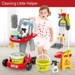 Toddler Cleaning Set，Kids Cleaning Toy Set，New 29-Piece Detachable Kids Cleaning Set for Toddlers - Pretend Play Educational Cleaning Carts (red) - Image 5