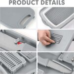 HI NINGER Collapsible Cutting Board with Colander, 9-In-1 Multi Chopping Board Kitchen Vegetable Washing Basket for Camping Gifts Camping Accessories for RV Campers - Image 5