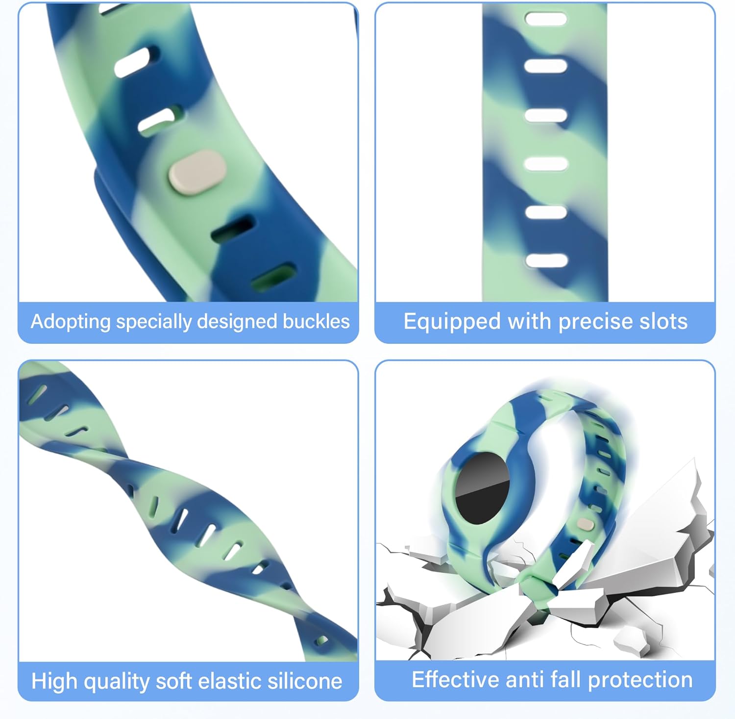 Airtag Bracelet for Kids,Bracelet for Air Tag Wristband Adjustable, Airtag Watch Bracelet for Kids Essentials Safety Waterproof,Travel Family/Pets/Girls/Boys Gift 2pack/8pack - Image 6