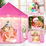 Monobeach Princess Tent Girls Large Playhouse Kids Castle Play Tent with Star Lights Toy for Children Indoor and Outdoor Games, 55'' x 53'' (DxH) - Image 8