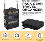 Suitcase Organizer, Travel Luggage Organizer Portable Hanging Travel Shelves Collapsible Hanging Packing Cubes for Carry on Suitcase with 5 Medium Vacuum Storage Bags and Hand Pump,Black - Image 4