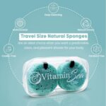Travel Size Body Wash Women Shower Sponges (2 Pack) | 30 + Washes Travel Loofah with Case | Travel Body Wash Women Shower Sponge Soap w/Natural Extracts | Travel Soap Sponge Body Wash (Ocean Breeze) - Image 4
