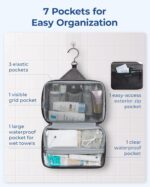 BAGSMART Travel Toiletry Bag for Men/Women, Dopp Kit Organizer Water-resistant Shaving Bag for Toiletries Accessories, Pink - Image 3