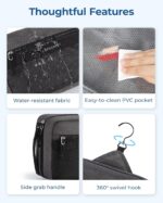 BAGSMART Travel Toiletry Bag for Men/Women, Dopp Kit Organizer Water-resistant Shaving Bag for Toiletries Accessories, Pink - Image 5