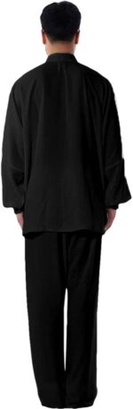 ZooBoo Cotton Blend Long Sleeves Tai Chi Suit Morning Exercise Uniform Kung Fu Clothing for Men - Image 3