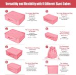 Packing Cubes 8 Sets Travel Luggage Organizers Include Waterproof Shoe Storage Bag Convenient Packing Pouches for Traveller (Peach pink) - Image 4
