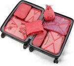 Packing Cubes 8 Sets Travel Luggage Organizers Include Waterproof Shoe Storage Bag Convenient Packing Pouches for Traveller (Peach pink) - Image 7