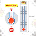 Junkin 6 Pcs Fundraising Thermometer Goal Charts Tracker Decal 48 x 11 Inch Dry Erase Thermometer Goal Setting Wall Poster Removable Giant Vinyl Sticker Office Wall Posters(White) - Image 3