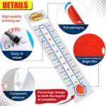 Junkin 6 Pcs Fundraising Thermometer Goal Charts Tracker Decal 48 x 11 Inch Dry Erase Thermometer Goal Setting Wall Poster Removable Giant Vinyl Sticker Office Wall Posters(White) - Image 4