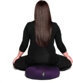 Hugger Mugger Zafu Meditation Cushion - Support in Cross-Legged Sitting, Buckwheat Filled, Durable Fabric, Convenient Handle, Handmade in USA - Image 3