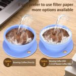 Collapsible Paperless Pour Over Coffee Dripper, Single Cup Travel Pour Over Coffee Maker Camping, Portable Silicone PourOver Coffee Filter with Reusable Metal Mesh Filter (Blue) - Image 9