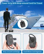 Travel Power Strip with USB C Port, NTONPOWER Small with Flat Plug,Multi Plug Travel Extension Cord Portable Power Strip with 2 Outlets 3 USB (1 C), for Cruise Home Essentials - Image 4