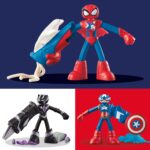 Play-Doh Marvel Hero Adventure Playset, 3 Marvel Action Figures with Wearable Tools, Black Panther, Captain America & Spider-Man Imagination Toys for Boys and Girls Ages 4 and Up - Image 4