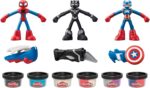 Play-Doh Marvel Hero Adventure Playset, 3 Marvel Action Figures with Wearable Tools, Black Panther, Captain America & Spider-Man Imagination Toys for Boys and Girls Ages 4 and Up - Image 10