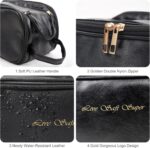 Travel Toiletry Bag For Women Large Capacity Opening Cosmetic Organizer, Portable Waterproof Pouch Open Flat Travel Makeup Bags, Makeup Storage With Divide and Handle Black - Image 5
