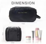 Travel Toiletry Bag For Women Large Capacity Opening Cosmetic Organizer, Portable Waterproof Pouch Open Flat Travel Makeup Bags, Makeup Storage With Divide and Handle Black - Image 7