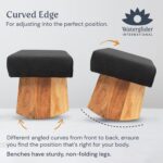 Meditation Bench (Zen Black), Seiza, Sustainable Acacia Wood with Curved Bottom Edges for The Perfect Posture, Meditation Stool, Prayer Bench, Meditation Chair, Yoga Stool - Image 4