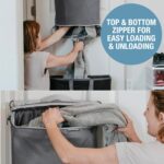 CleverMade Convertible Laundry Hamper Bag - Ocean Dark Charcoal holds 21.5L / 20 lbs 1 Compartment - Storage with Handles for Home Organization - Image 4