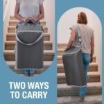 CleverMade Convertible Laundry Hamper Bag - Ocean Dark Charcoal holds 21.5L / 20 lbs 1 Compartment - Storage with Handles for Home Organization - Image 5